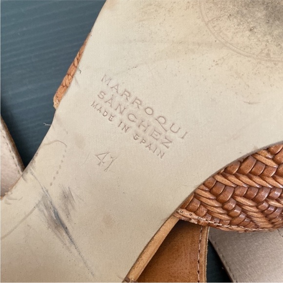 Marroqui Sanchez Chevron Weave Criss Cross Sandals Block Jute Heel Size 9.5 - Picture 9 of 15